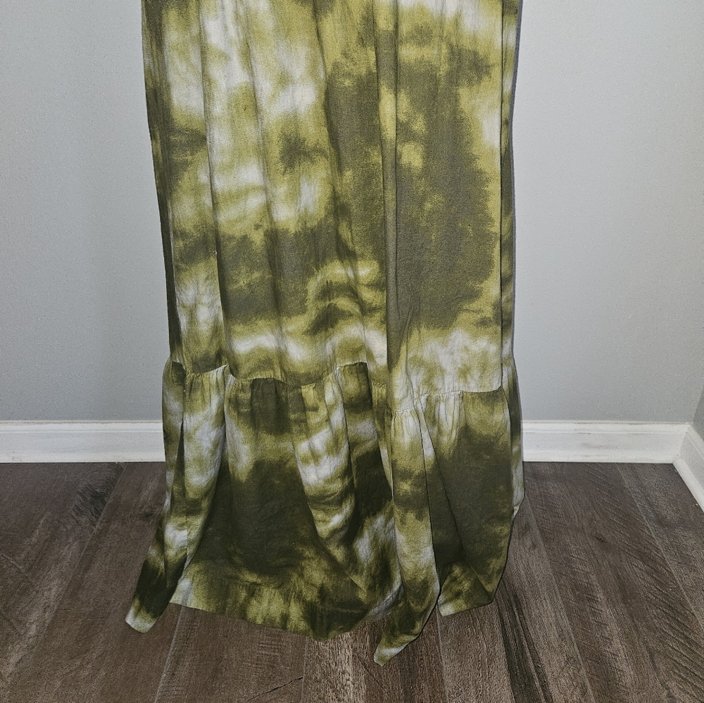 New York & Company Green & White Tie-Dye Maxi Dress - Size XL NWOT - Picture 3 of 8
